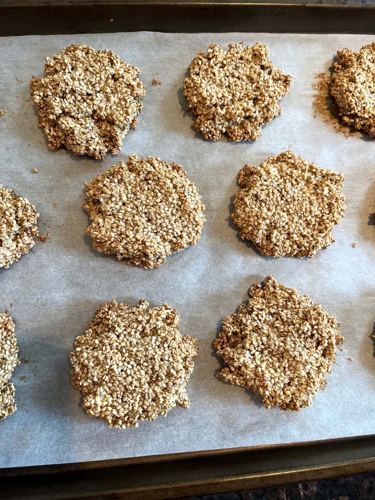 easy dessert recipe Sesame Cookies on a baking sheet