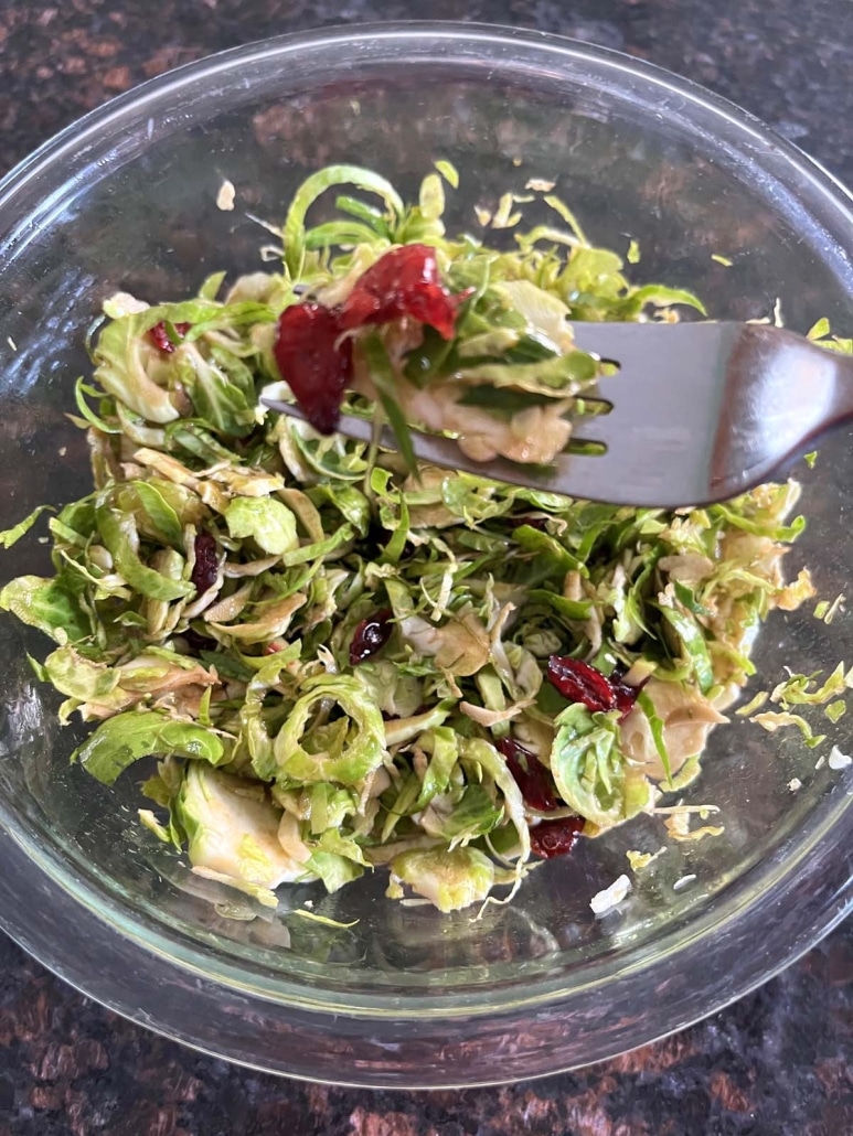 healthy shaved brussels sprouts salad