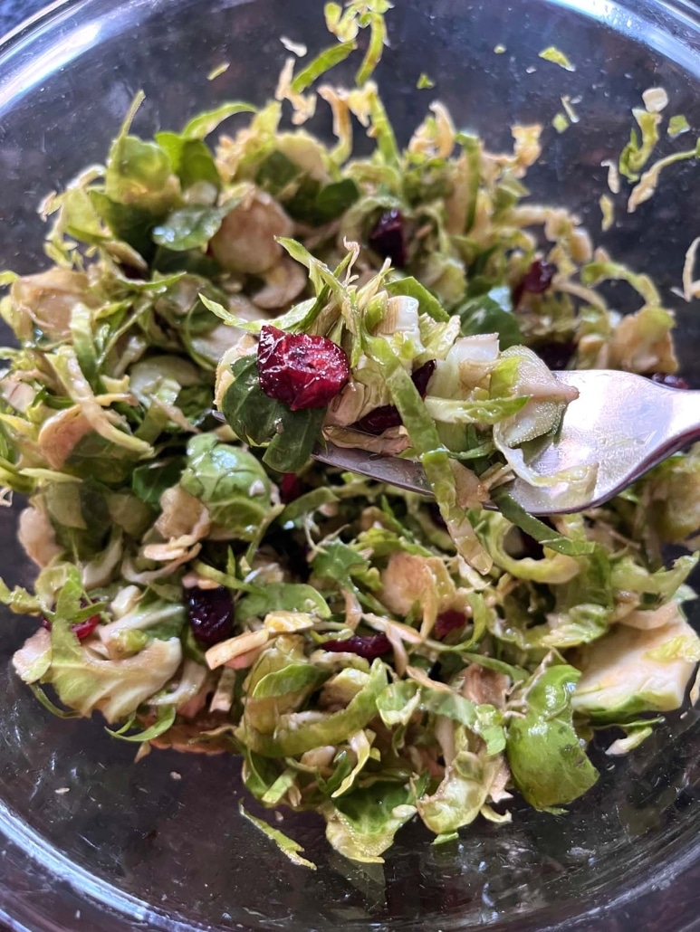 shaved brussel sprouts salad