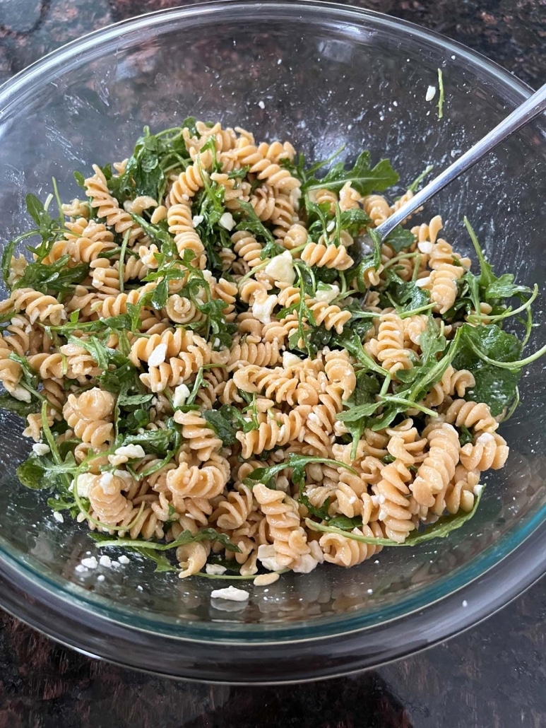 toss together Arugula Pasta Salad