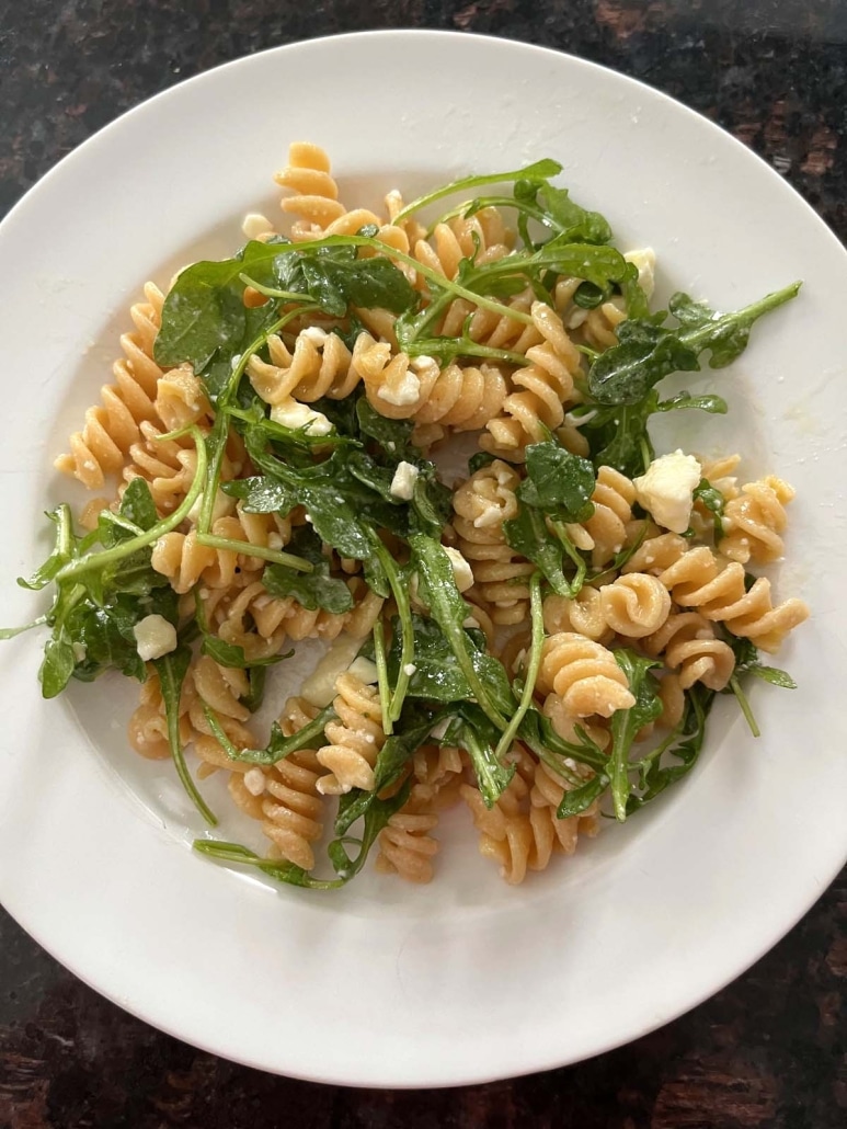 plate of Arugula Pasta Salad