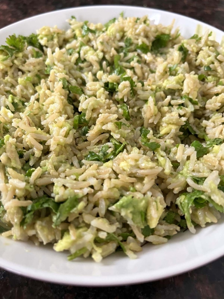 bowl of healthy side dish Avocado Rice