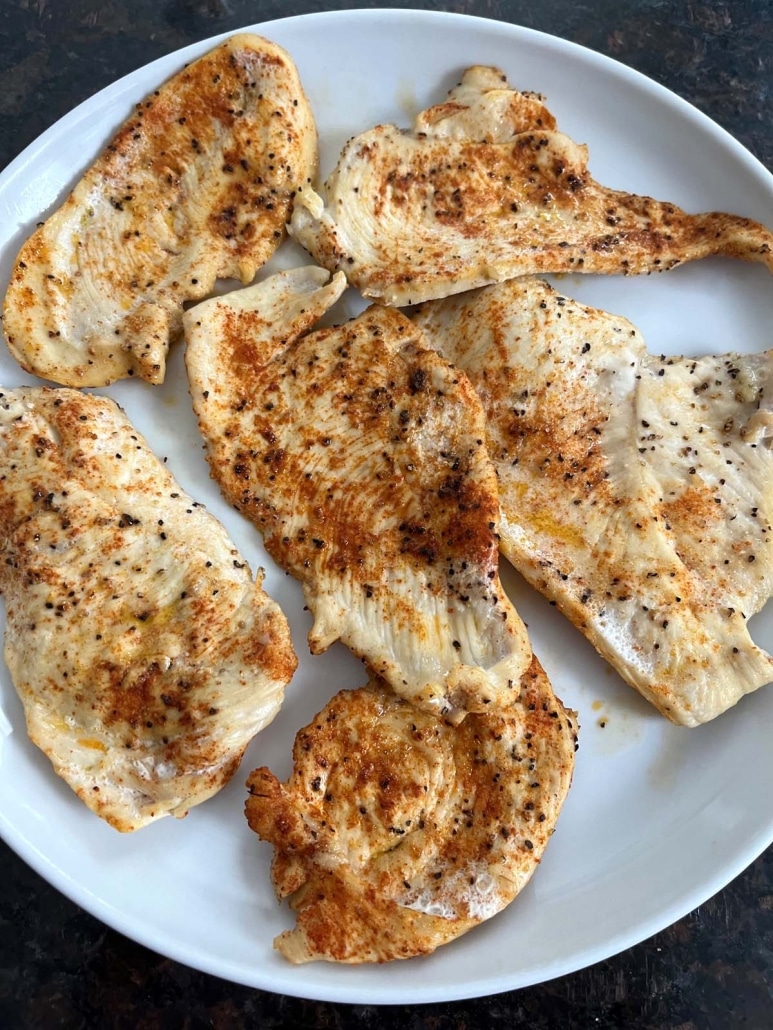 plate of baked chicken cutlets