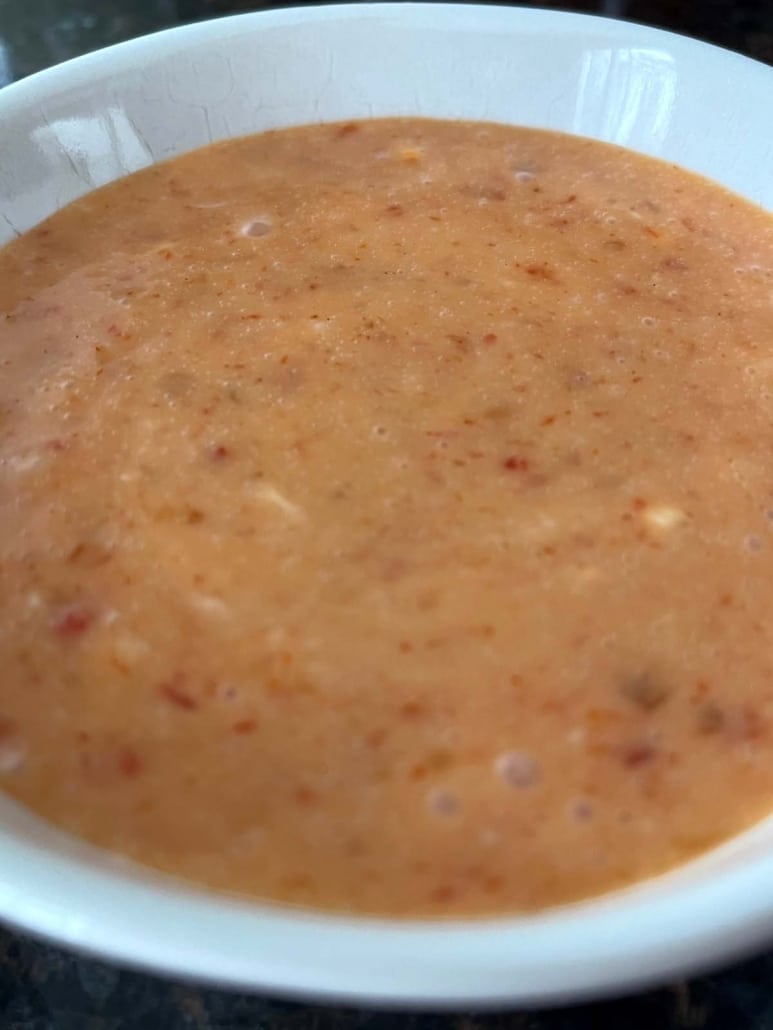 bowl of creamy and spicy bang bang sauce