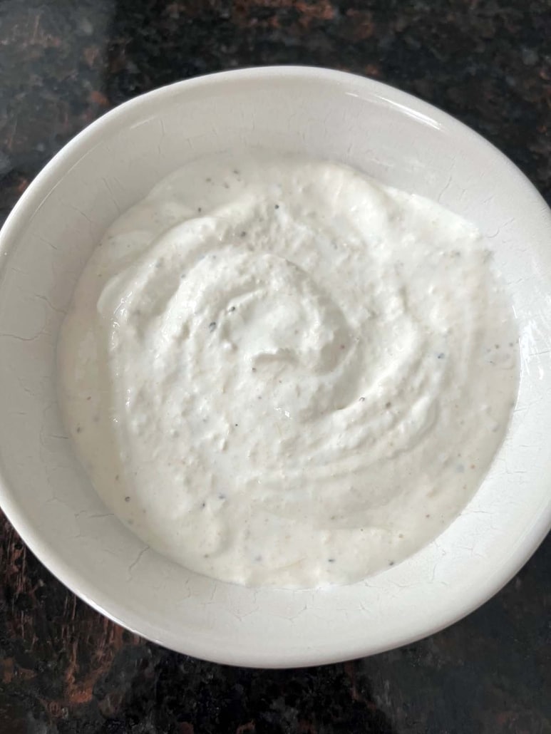 bowl of easy Creamy Horseradish dip