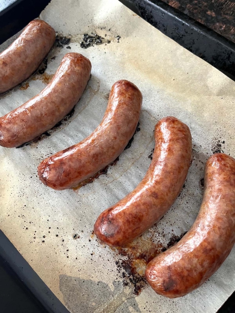 brats in the oven