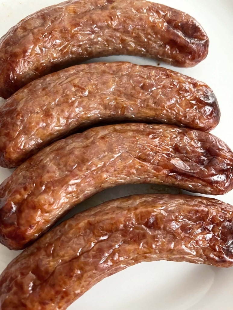 high protein brats on a plate