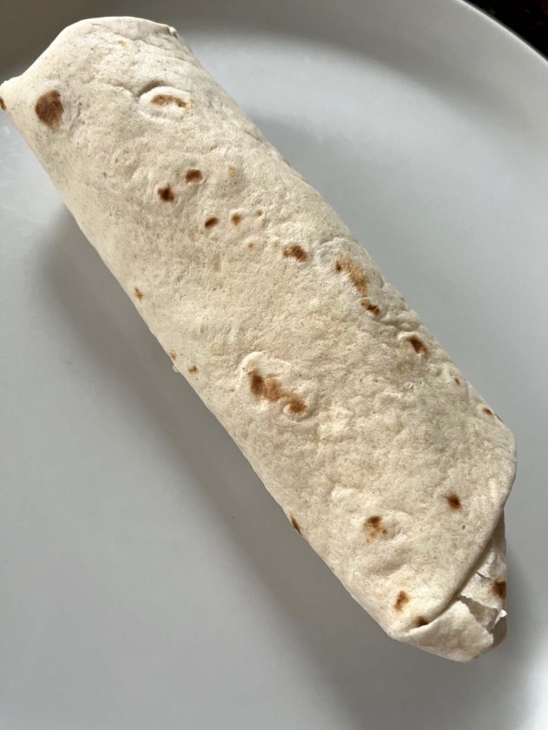 Buffalo Chicken Wrap in a tortilla