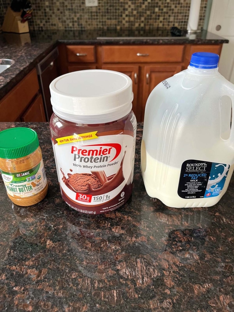 chocolate protein shake with peanut butter