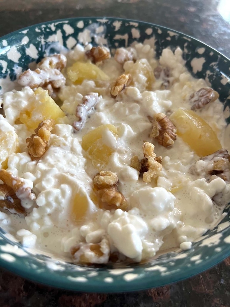 bowl of Cottage Cheese And Pineapple