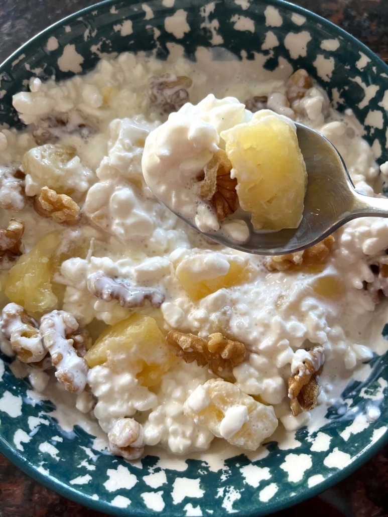 spoonful of Cottage Cheese And Pineapple