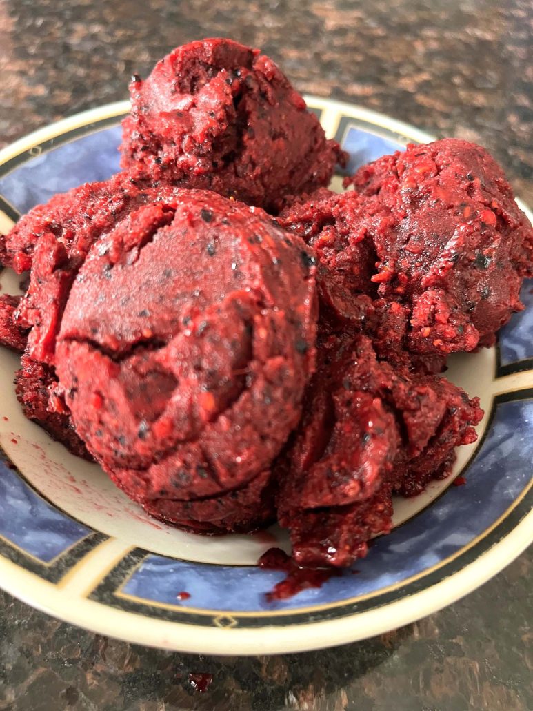 homemade frozen berry sorbet