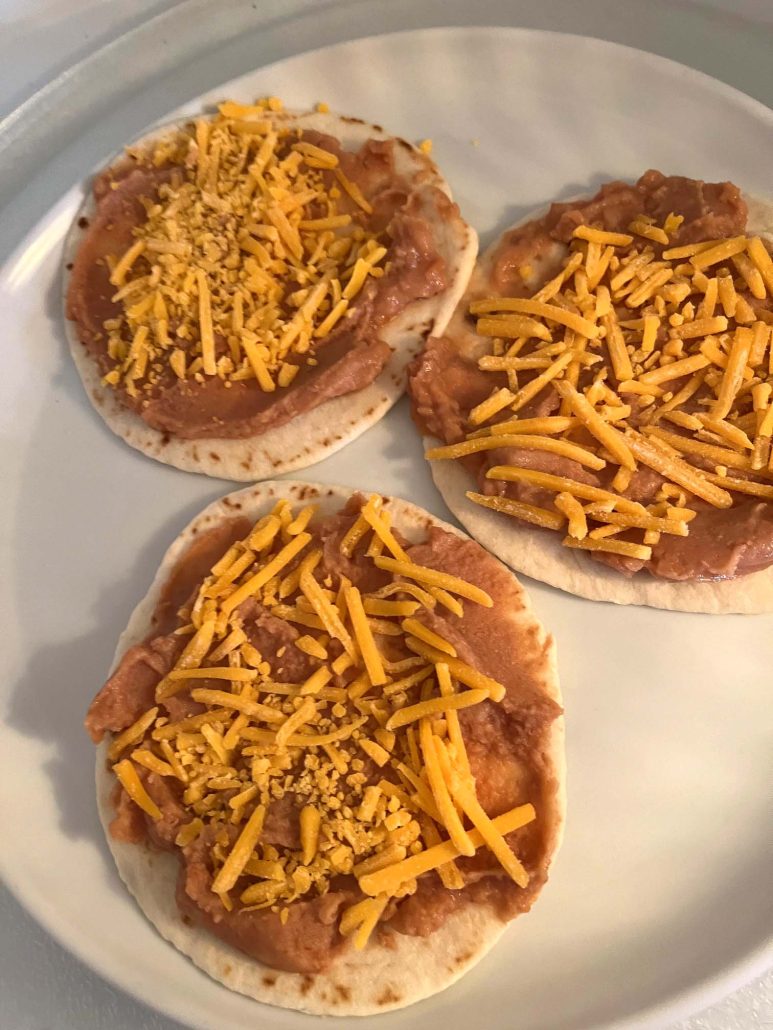 easy refried bean and cheese tacos