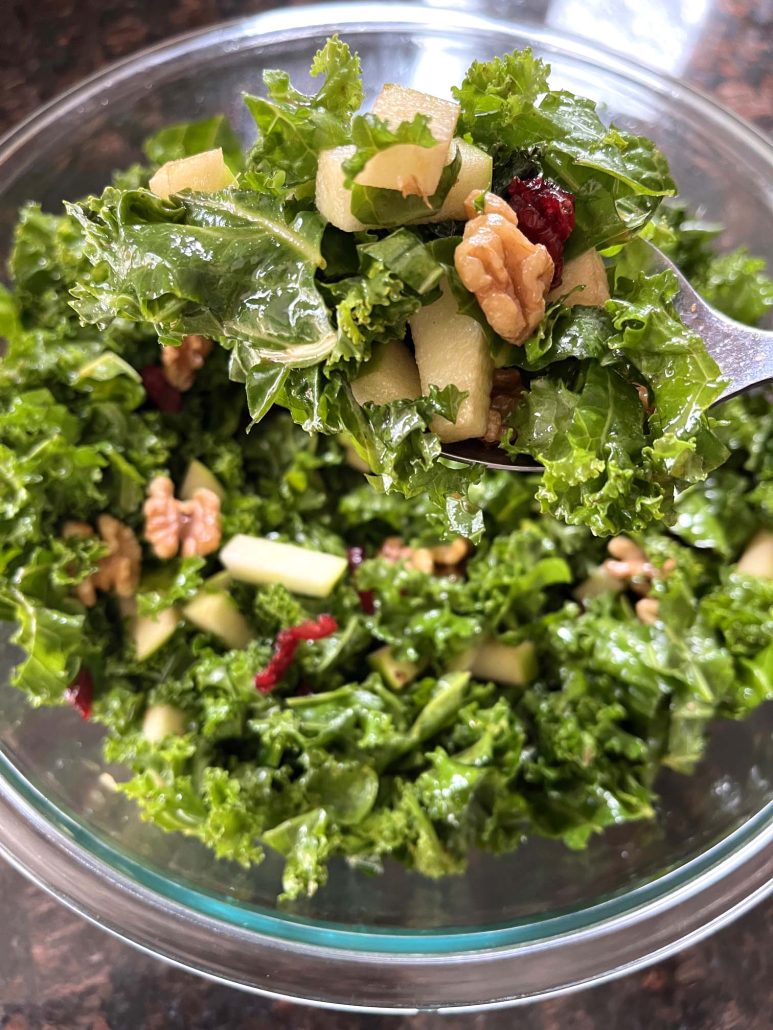 kale apple walnut salad