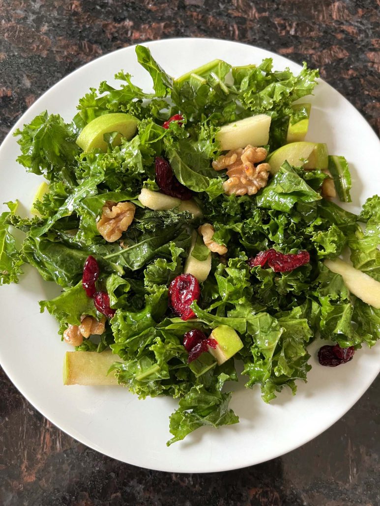 apple walnut kale salad