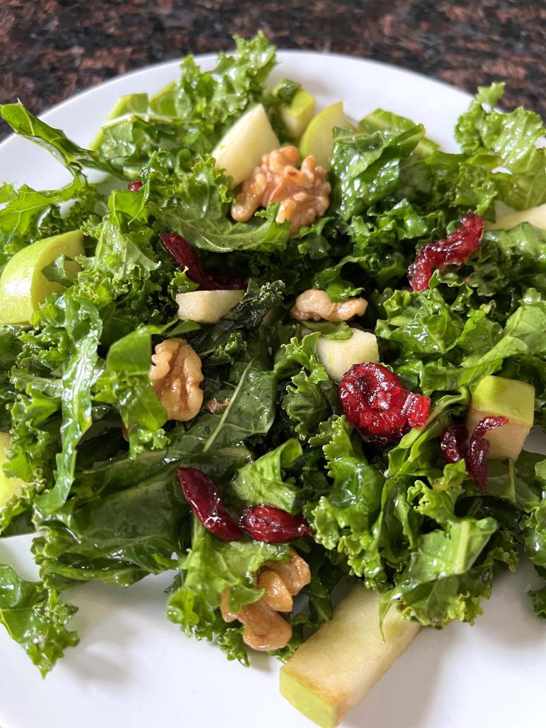 apple cranberry kale salad