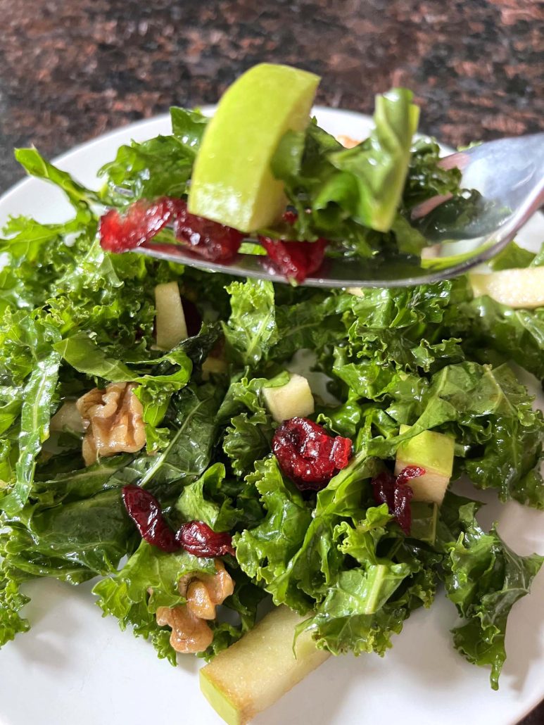 apple cranberry kale salad