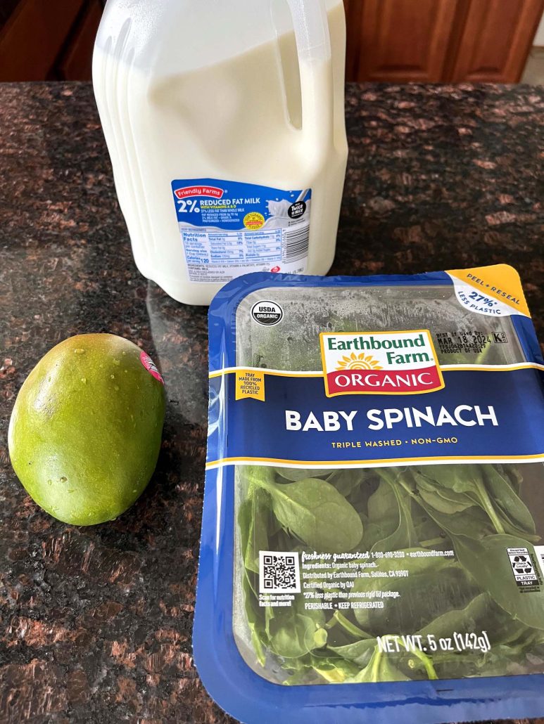 ingredients for Mango Spinach Smoothie