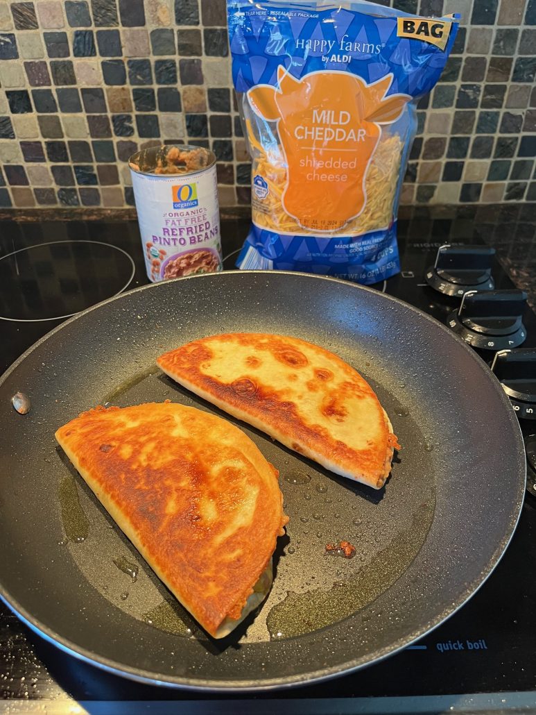 refried bean quesadillas