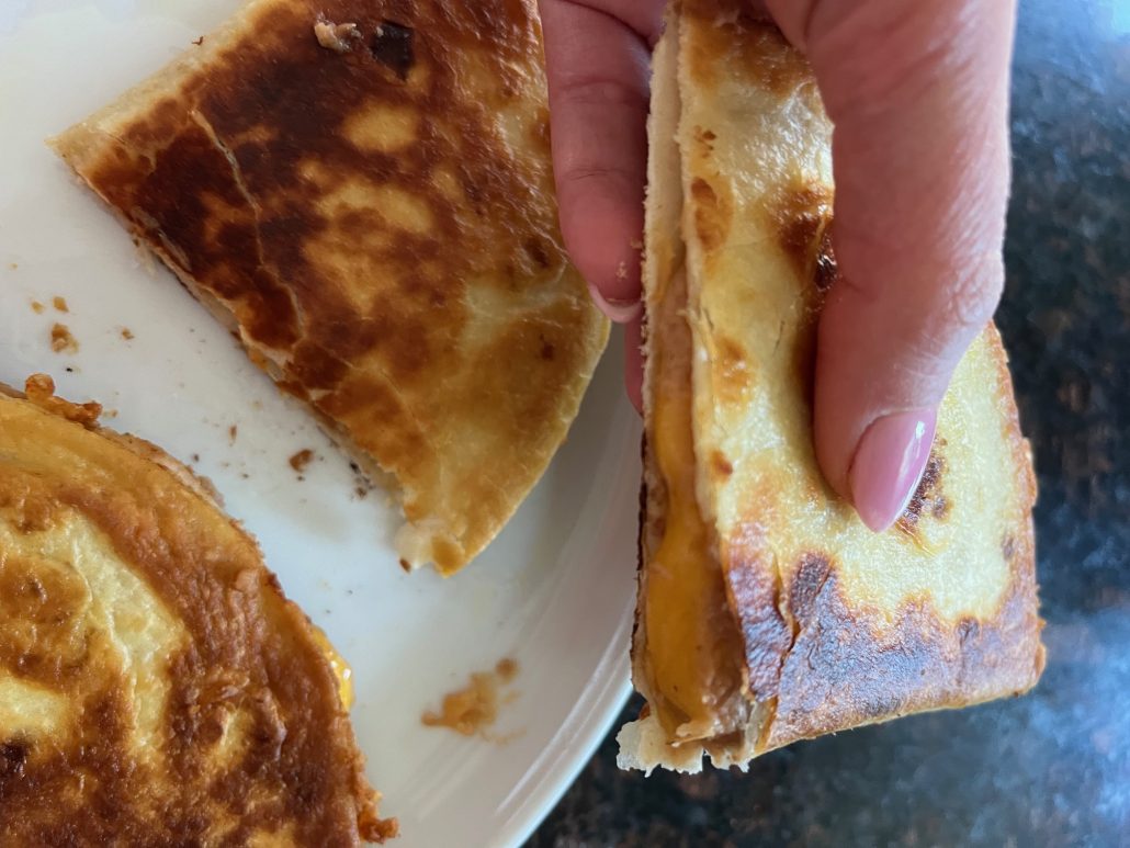 quick refried bean quesadillas