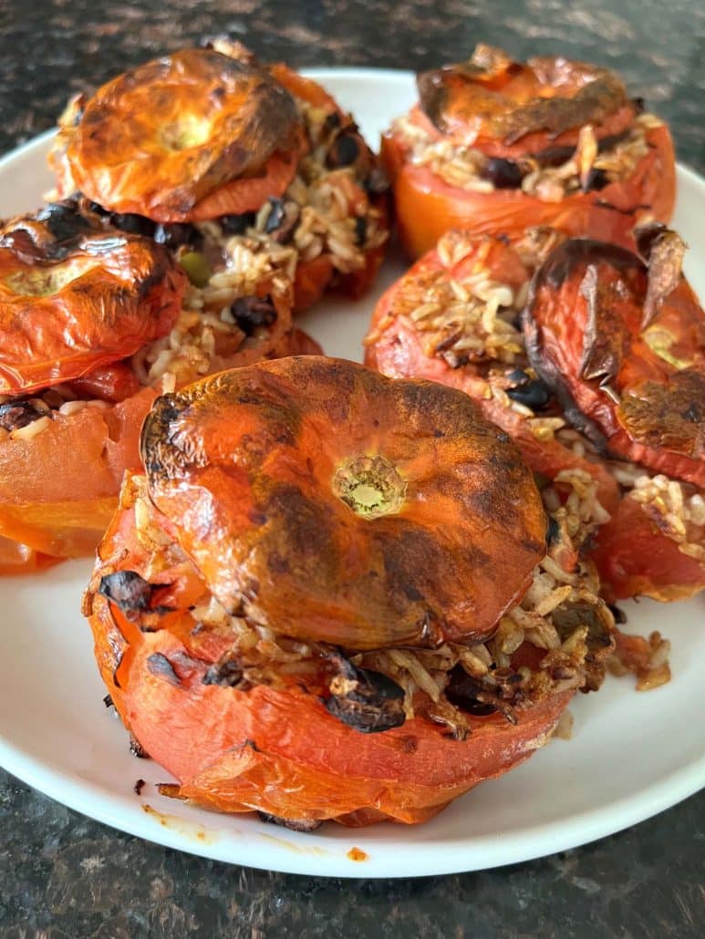 air fryer stuffed tomatoes with quinoa