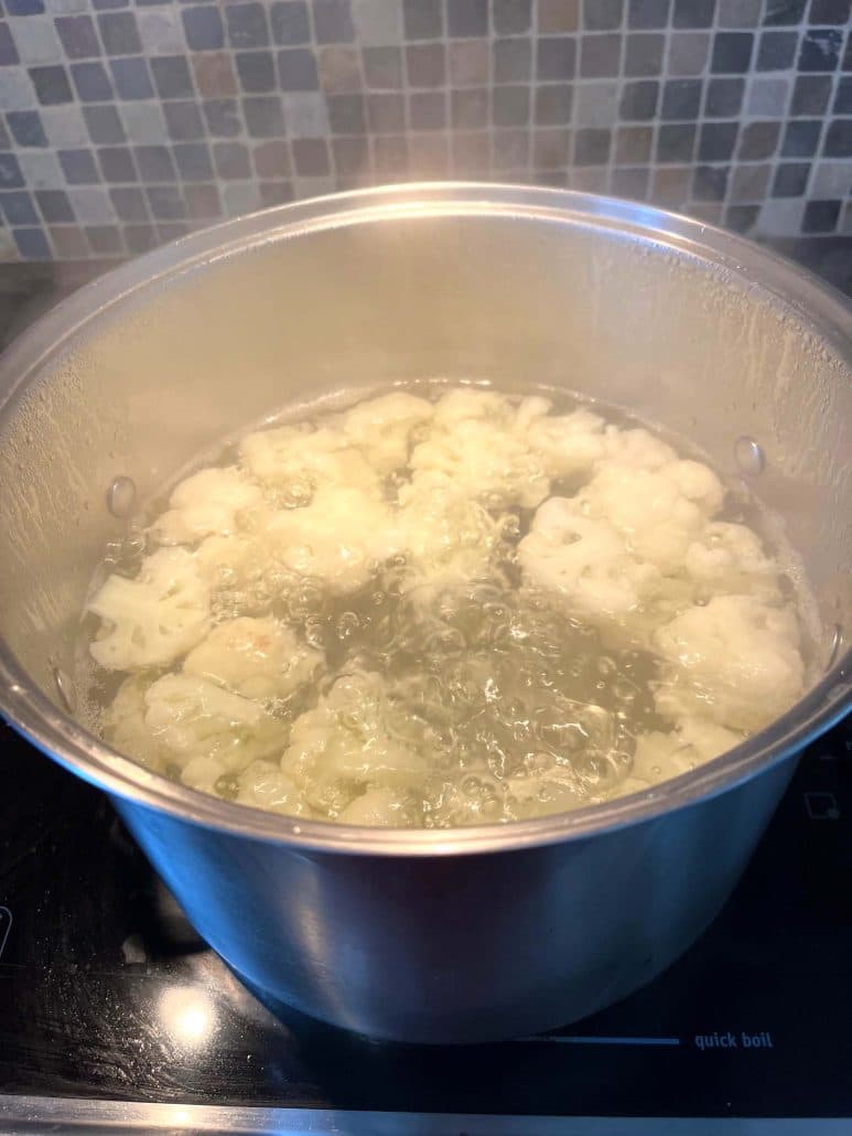 boiling cauliflower tips