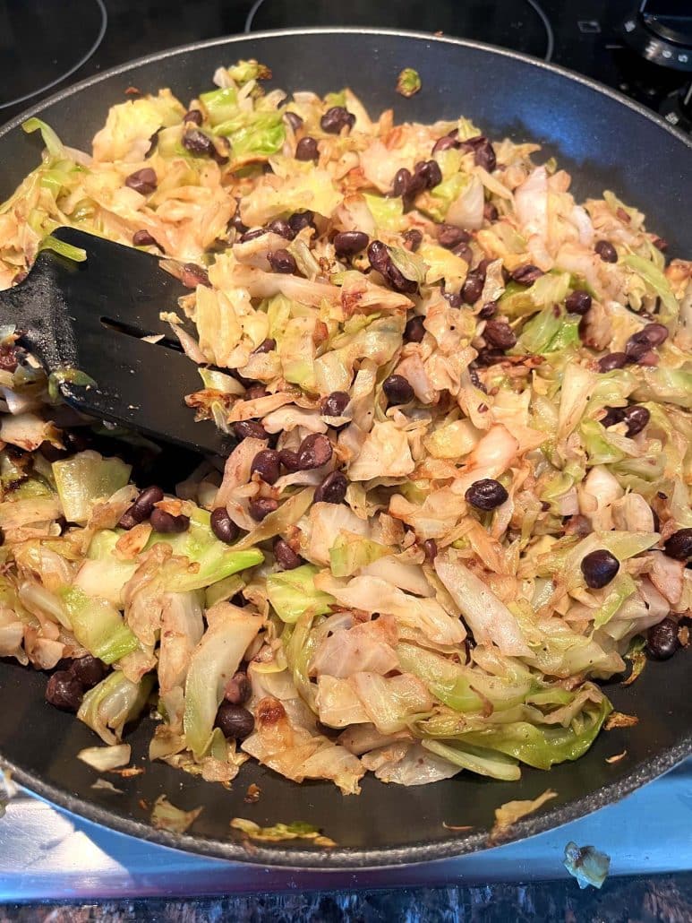 quick cabbage and beans