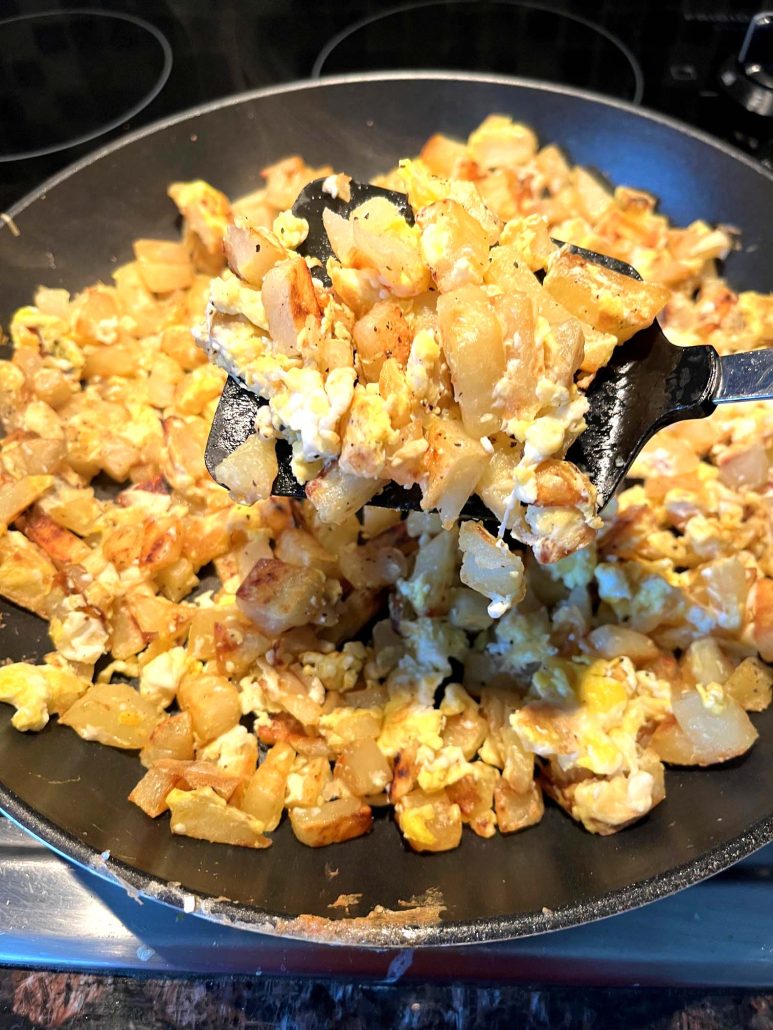 easy fried potatoes and eggs