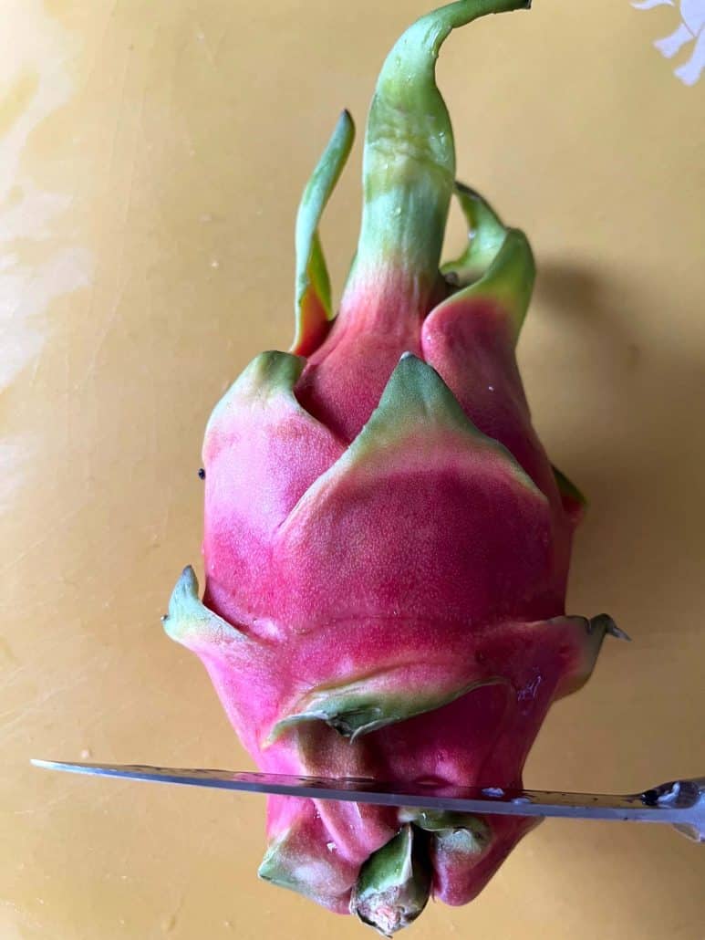 cutting dragon fruit