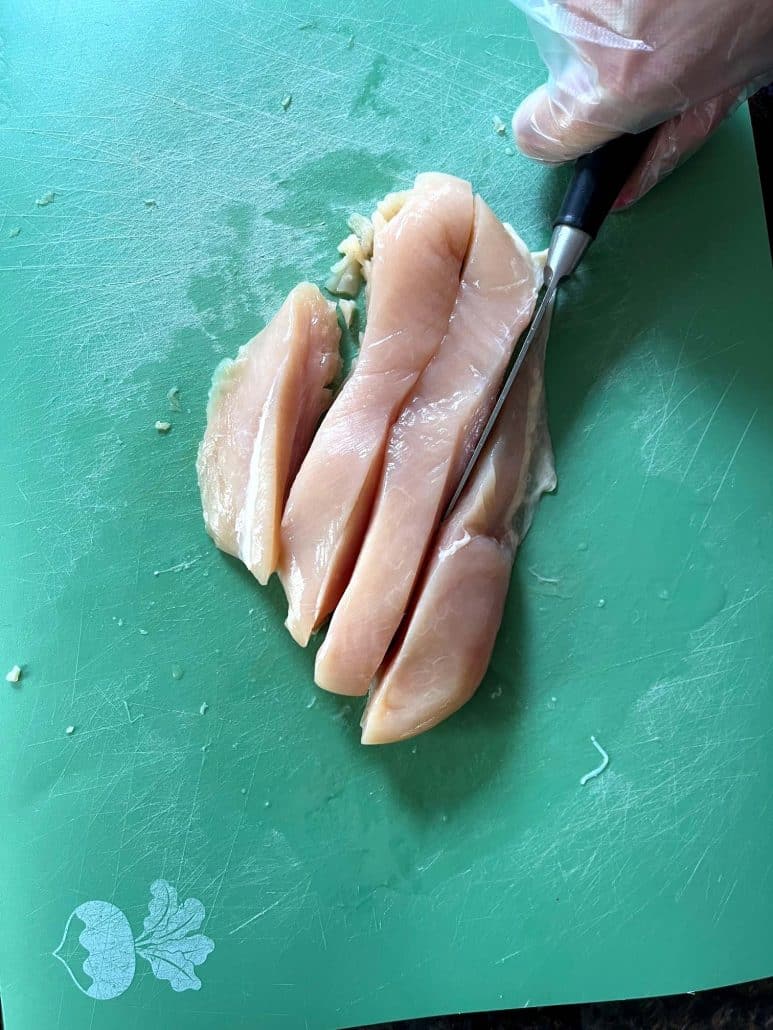 Slice chicken breast