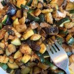 pan fried eggplant and zucchini