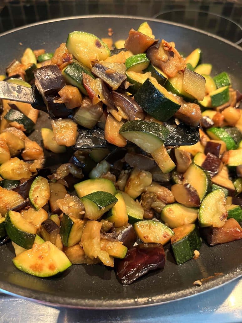 fried eggplant and zucchini