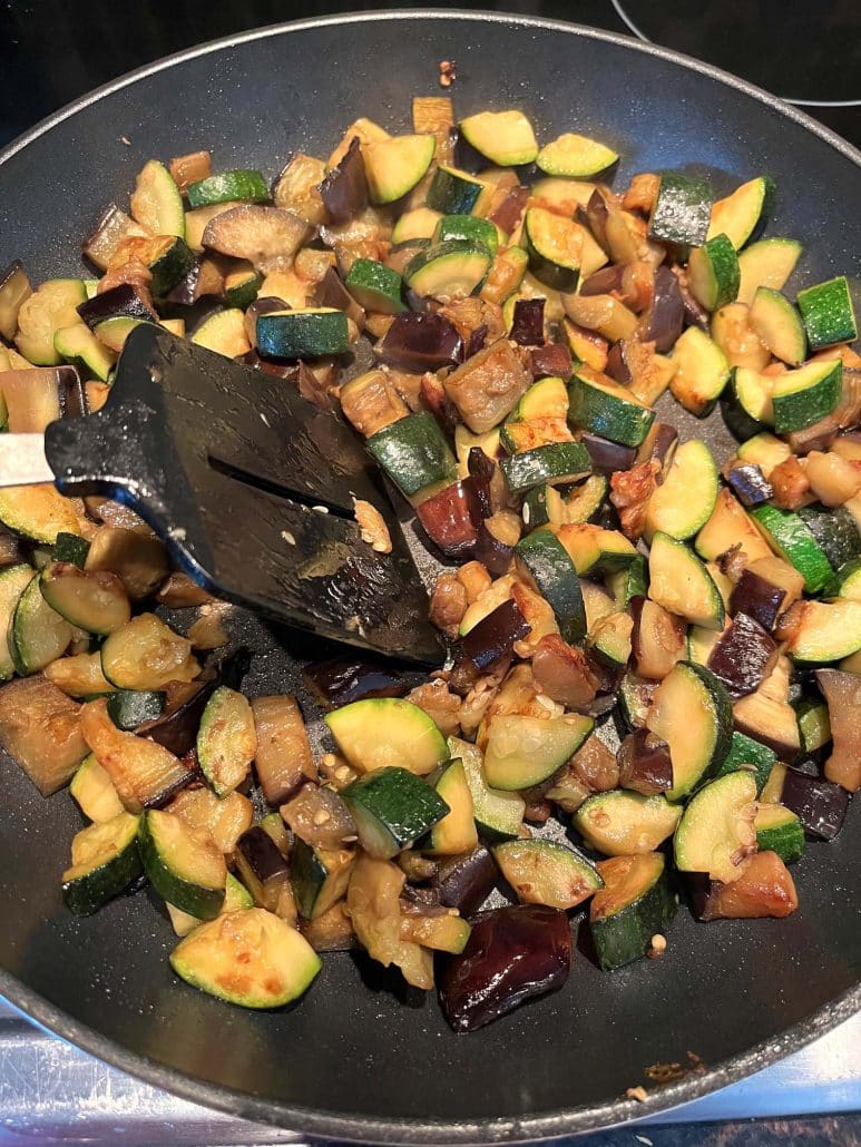 sautéed eggplant and zucchini