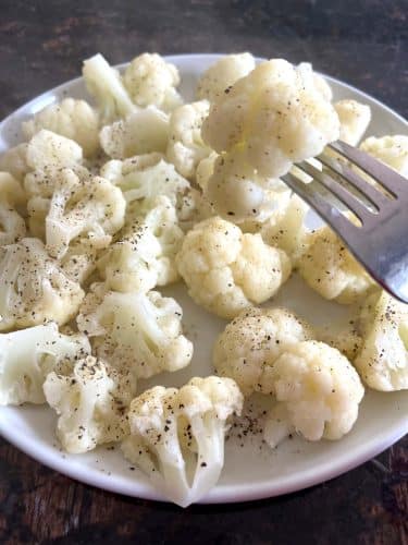 vegan steamed cauliflower