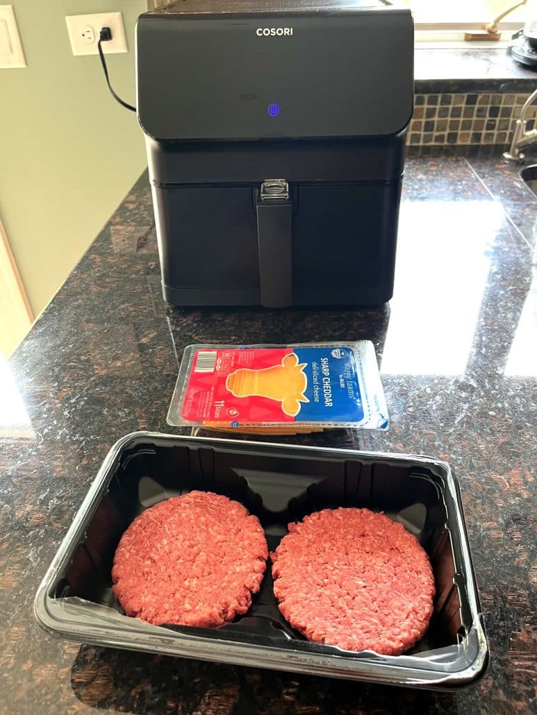 easy air fryer cheeseburgers