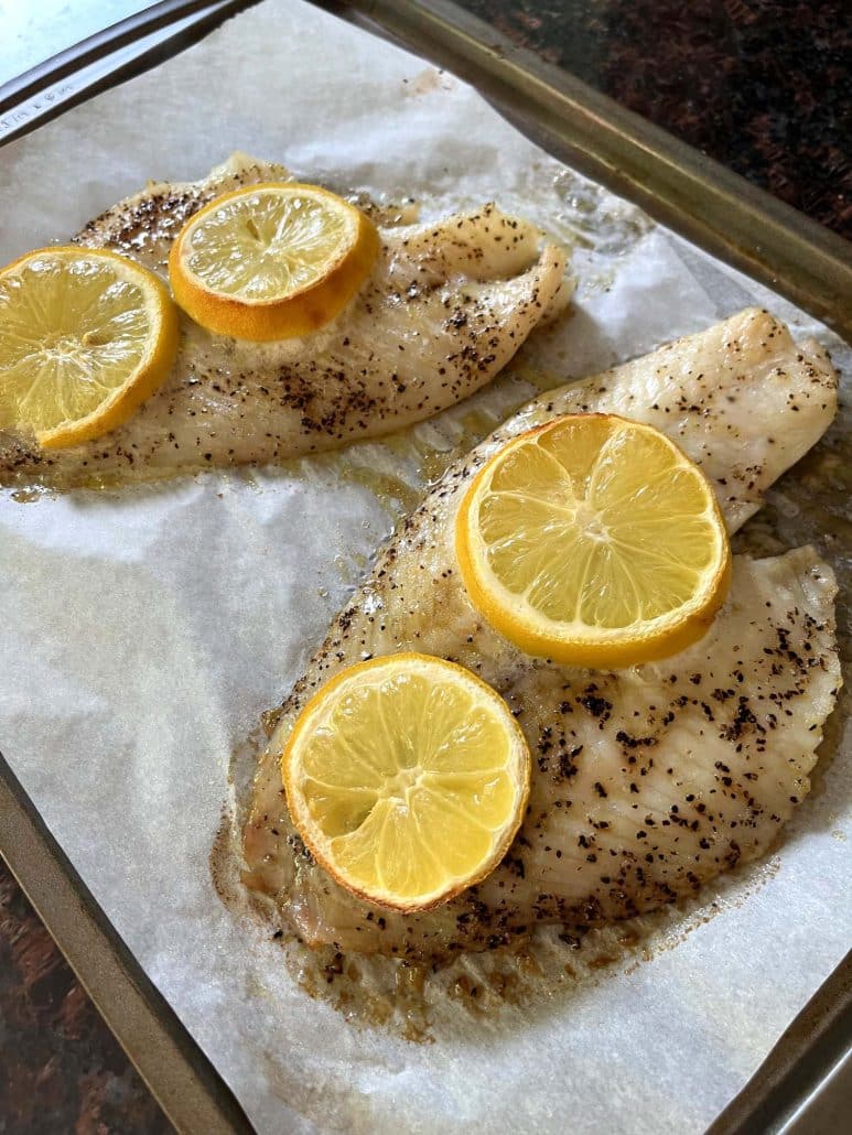 healthy baked lemon sole