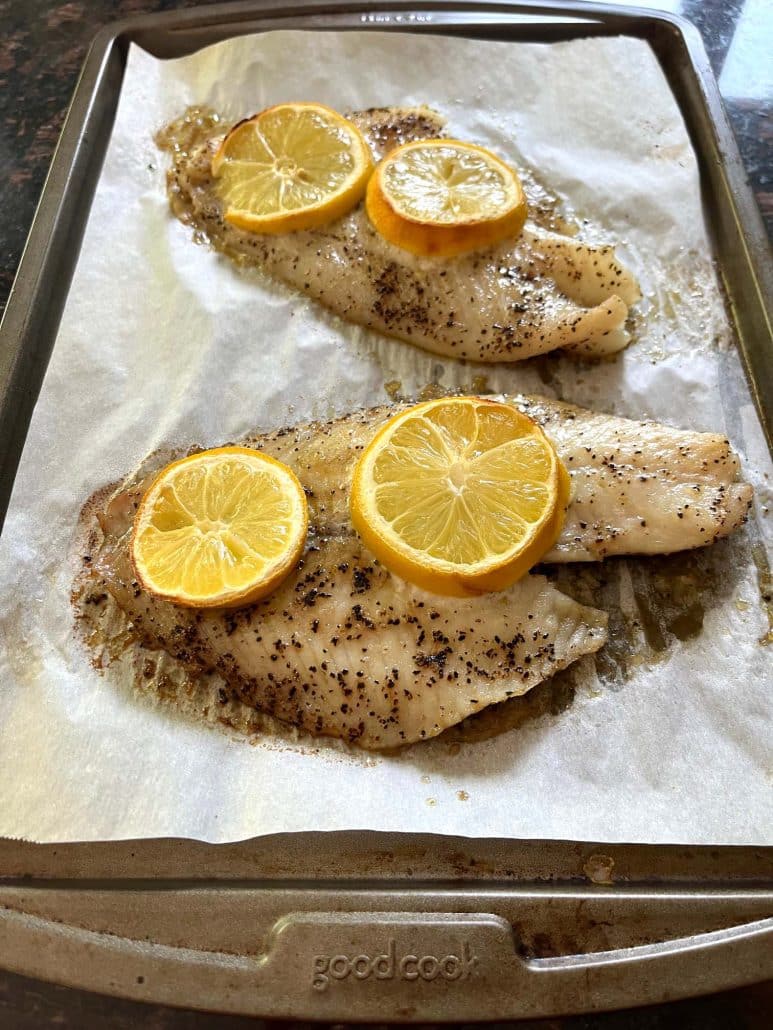 simple baked lemon sole