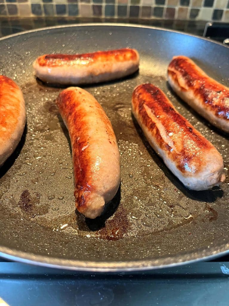 skillet fried bratwurst