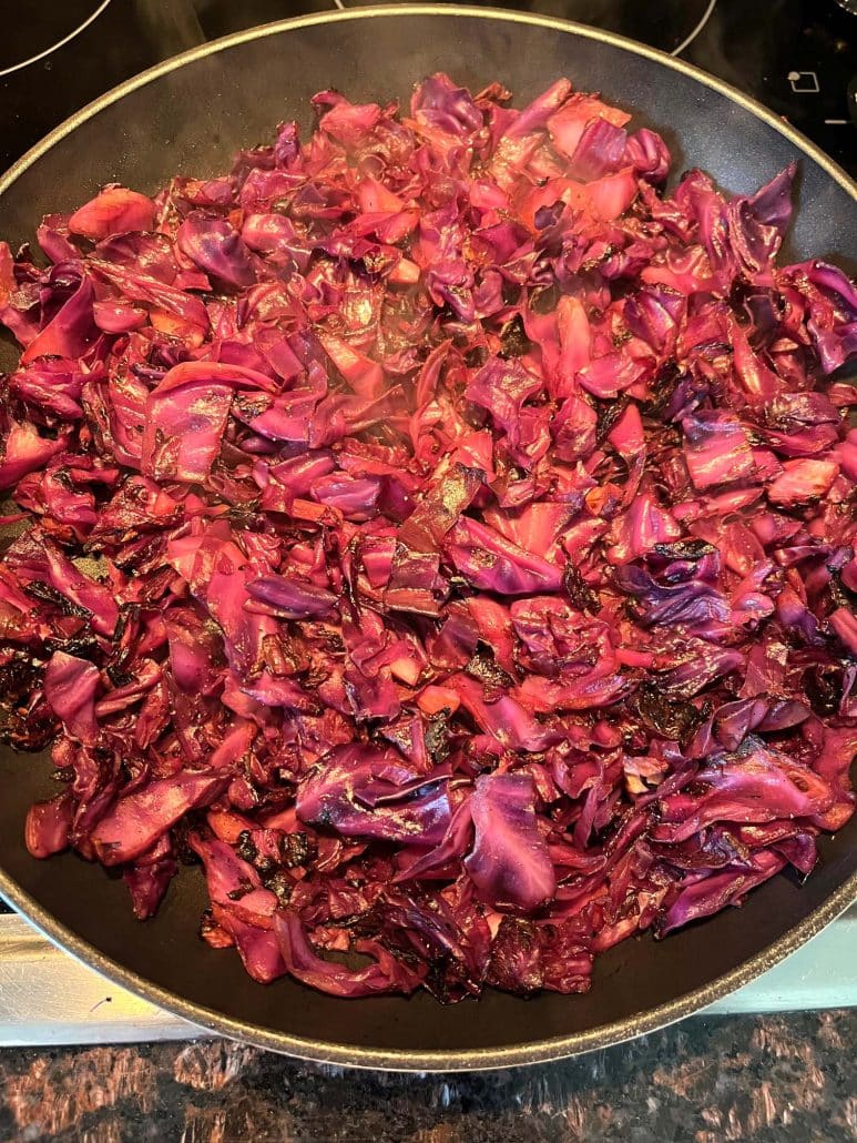 quick sauteed red cabbage