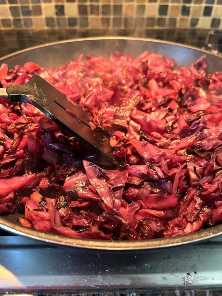 pan seared red cabbage