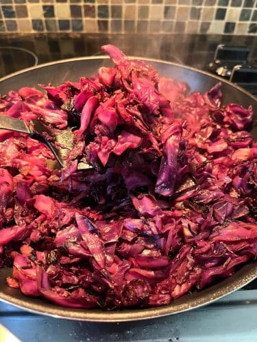 pan fried red cabbage