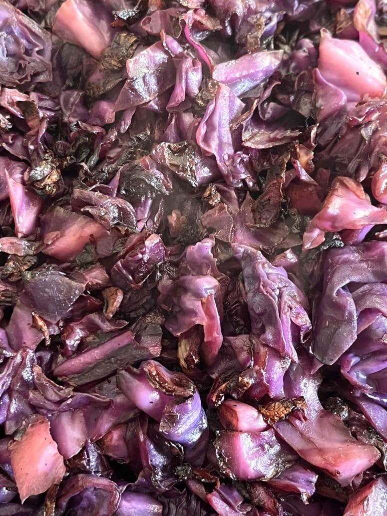 simple sauteed red cabbage