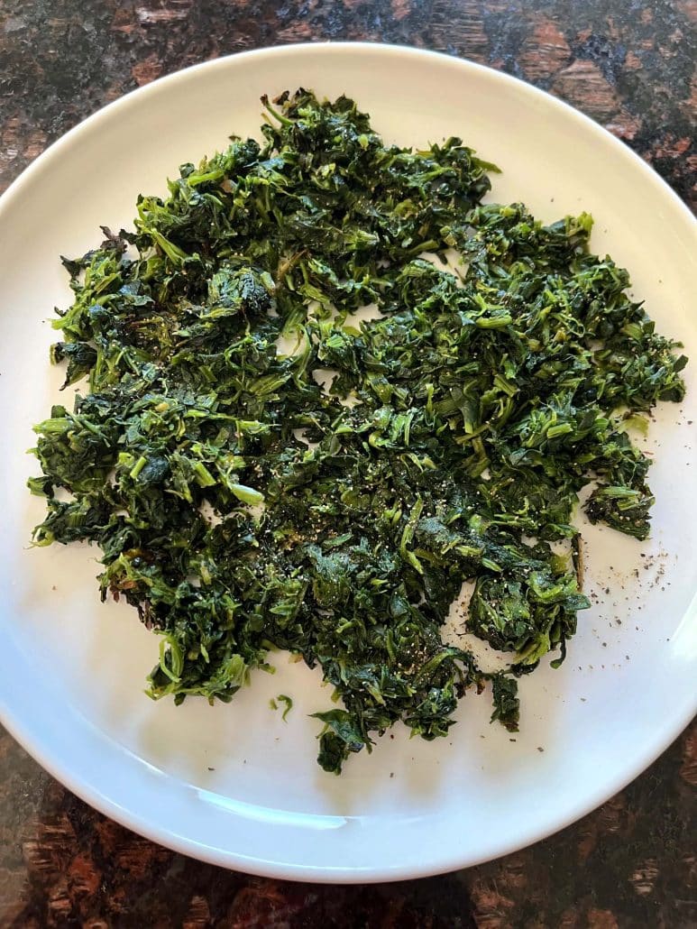 air fried frozen spinach