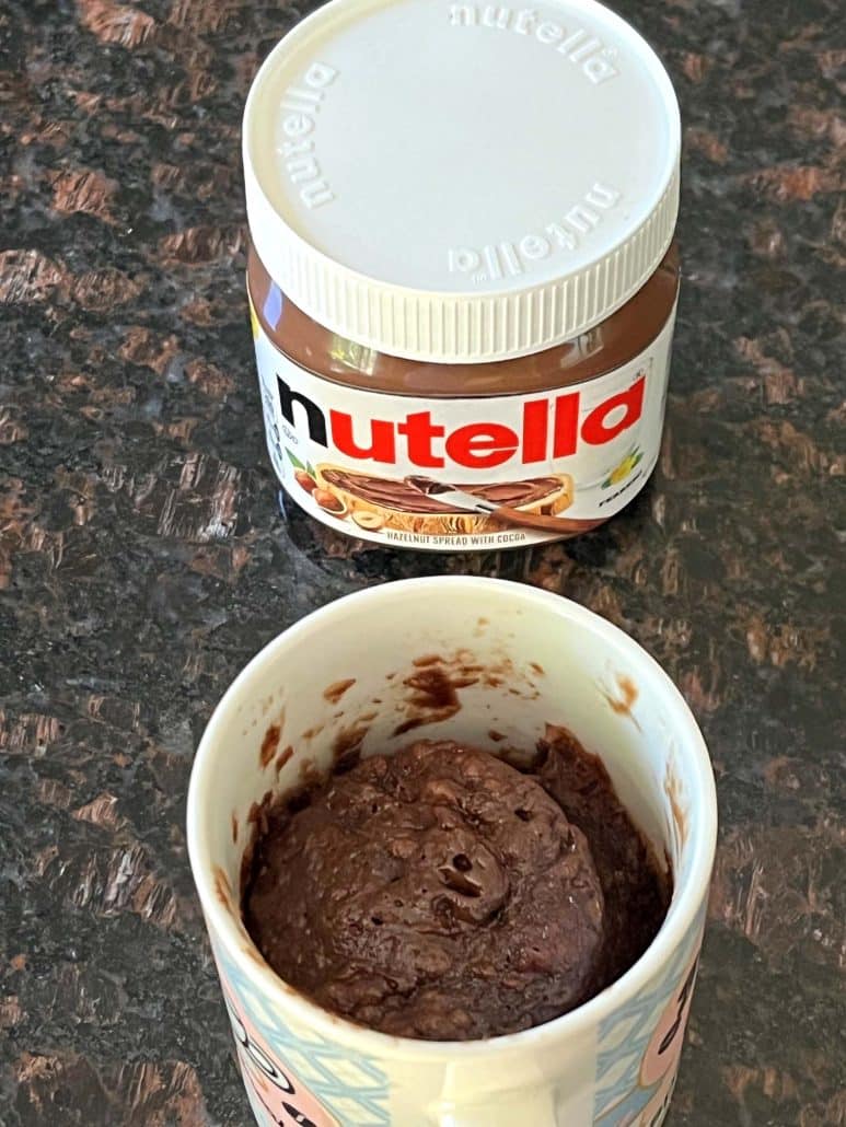 microwave nutella brownie recipe