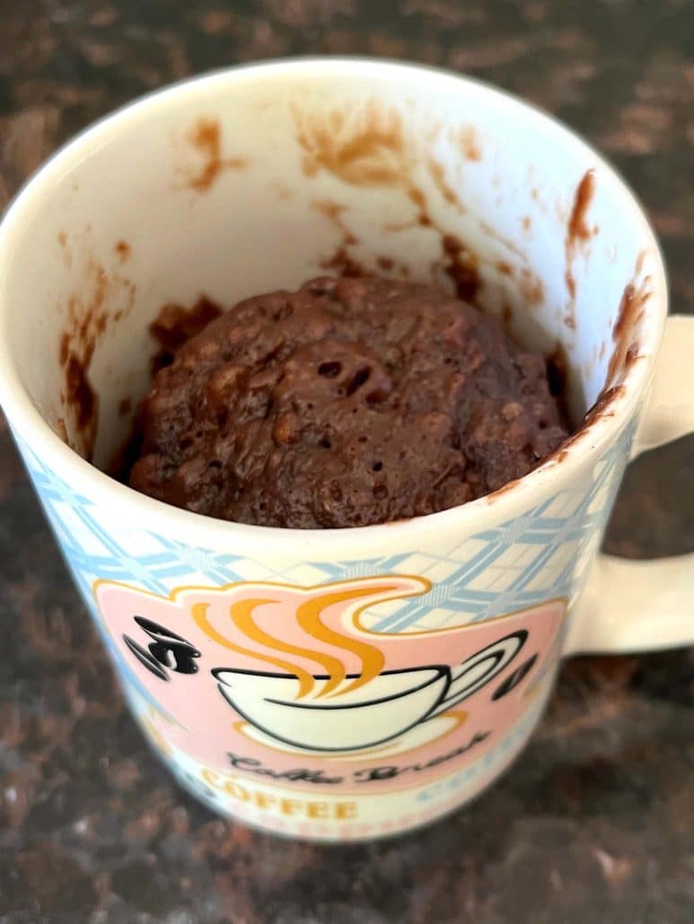 nutella brownie in a mug