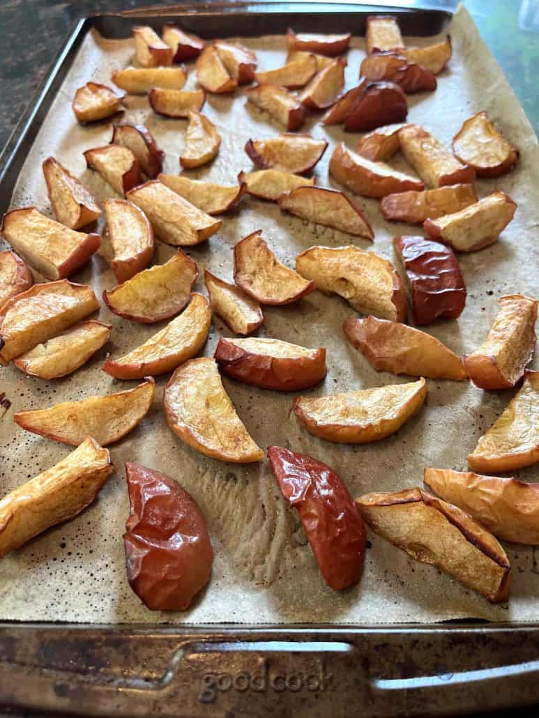 Roasted apples with a golden caramelized outside