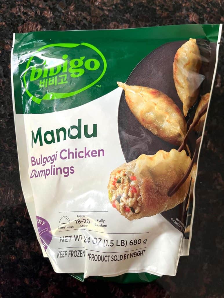 Bag of Bibigo Mandu Korean Chicken Dumplings.