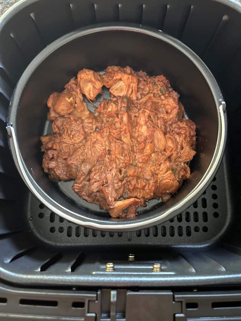 Showcasing the final result of the Air Fryer Jackfruit recipe.