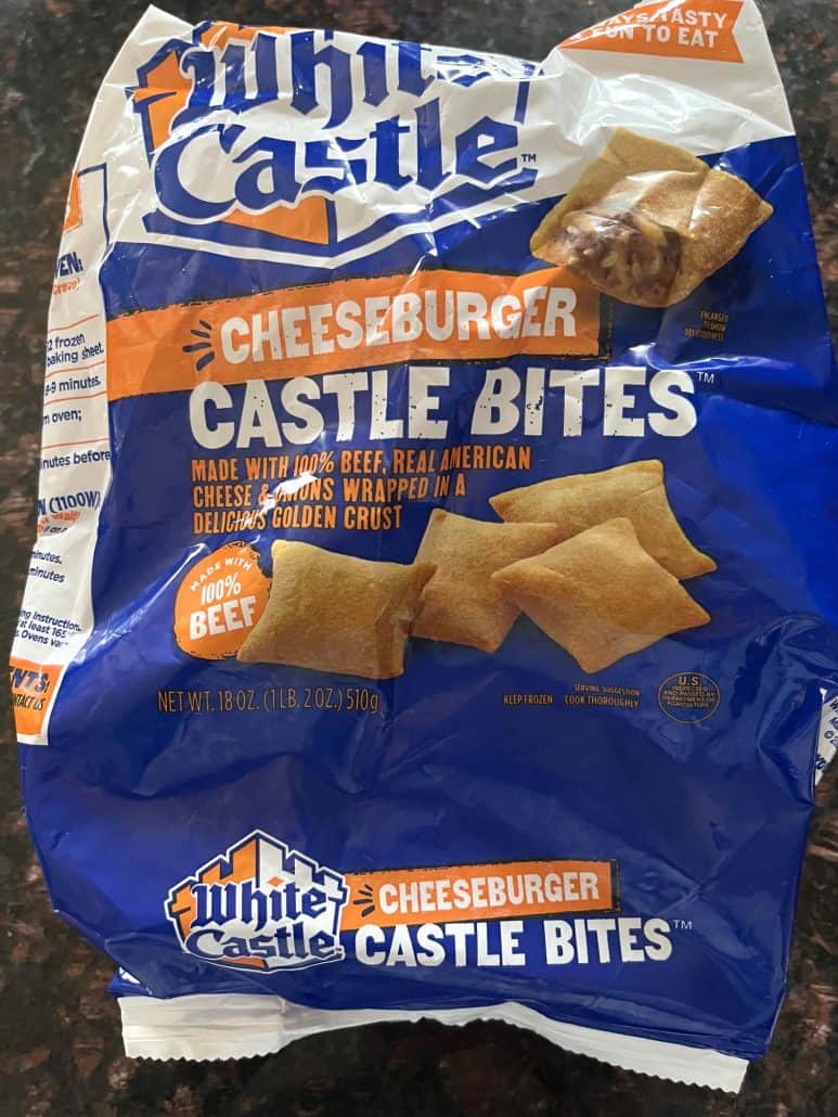 Package of White Castle Cheeseburger Castle Bites